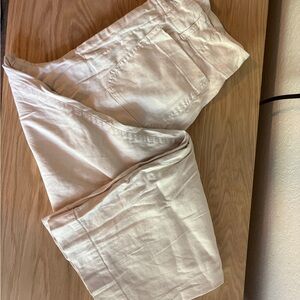 Anthropologie Cream Wide Leg Pants